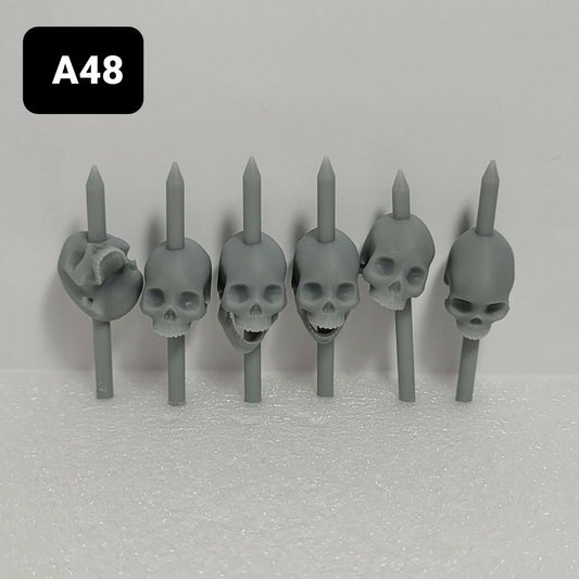 A48 Pike Skulls Set of 6 Custom for McFarlane Warhammer 40k Space Marines