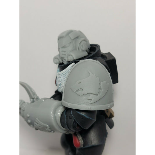 46P Left Pauldron Space Wolf Custom Compatible W McFarlane Warhammer 40k Space Marines